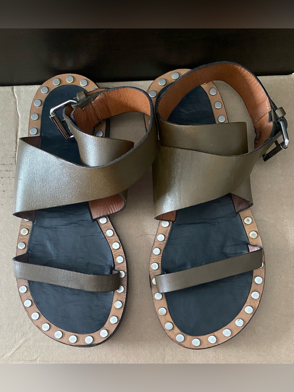 Janis stud-embellished flat sandals - Picture 4 of 9